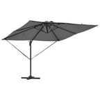 Sonnenschirm mit LED-Lichtleisten Anthrazit 286 x 284 x 270 cm