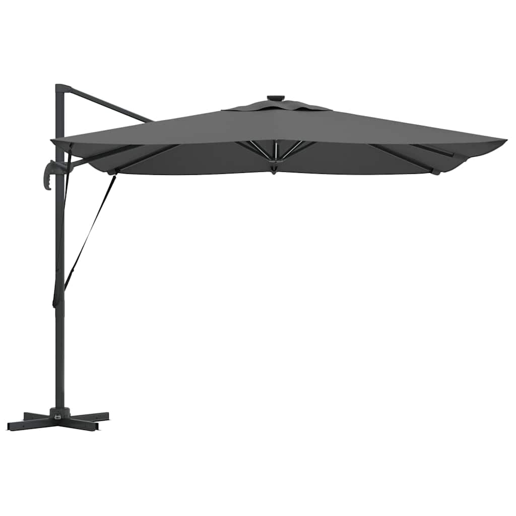 Sonnenschirm mit LED-Lichtleisten Anthrazit 286 x 284 x 270 cm