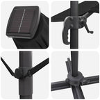 Sonnenschirm Schwarz 286 x 284 x 270 cm Aluminium und Polyester