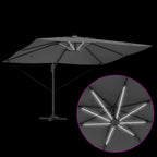 Sonnenschirm mit LED-Lichtleisten Anthrazit 352 x 251 x 265 cm