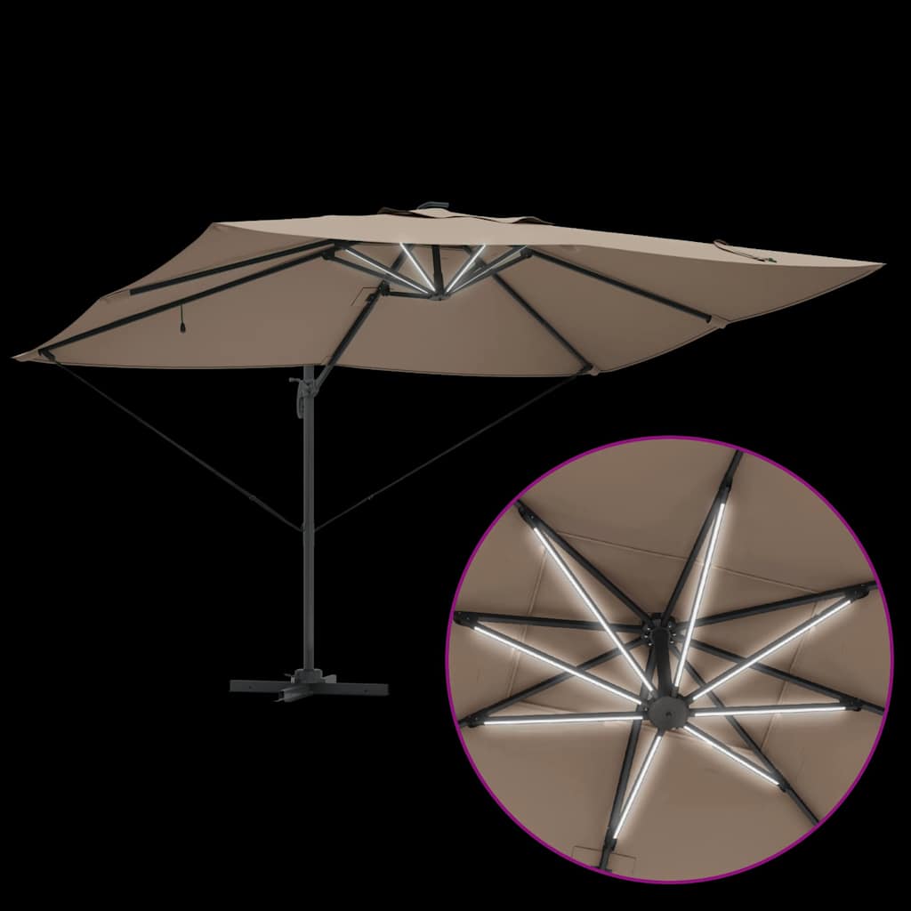 Sonnenschirm Taupe 352 x 251 x 265 cm Polyester und Aluminium