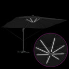 Sonnenschirm Schwarz 352 x 251 x 265 cm Polyester und Aluminium