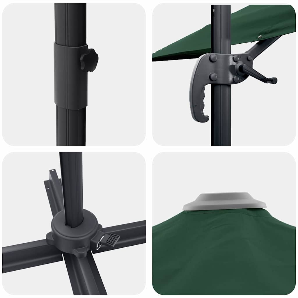 Roma Parasol Grün 286 x 284 x 265 cm Aluminium und Polyester