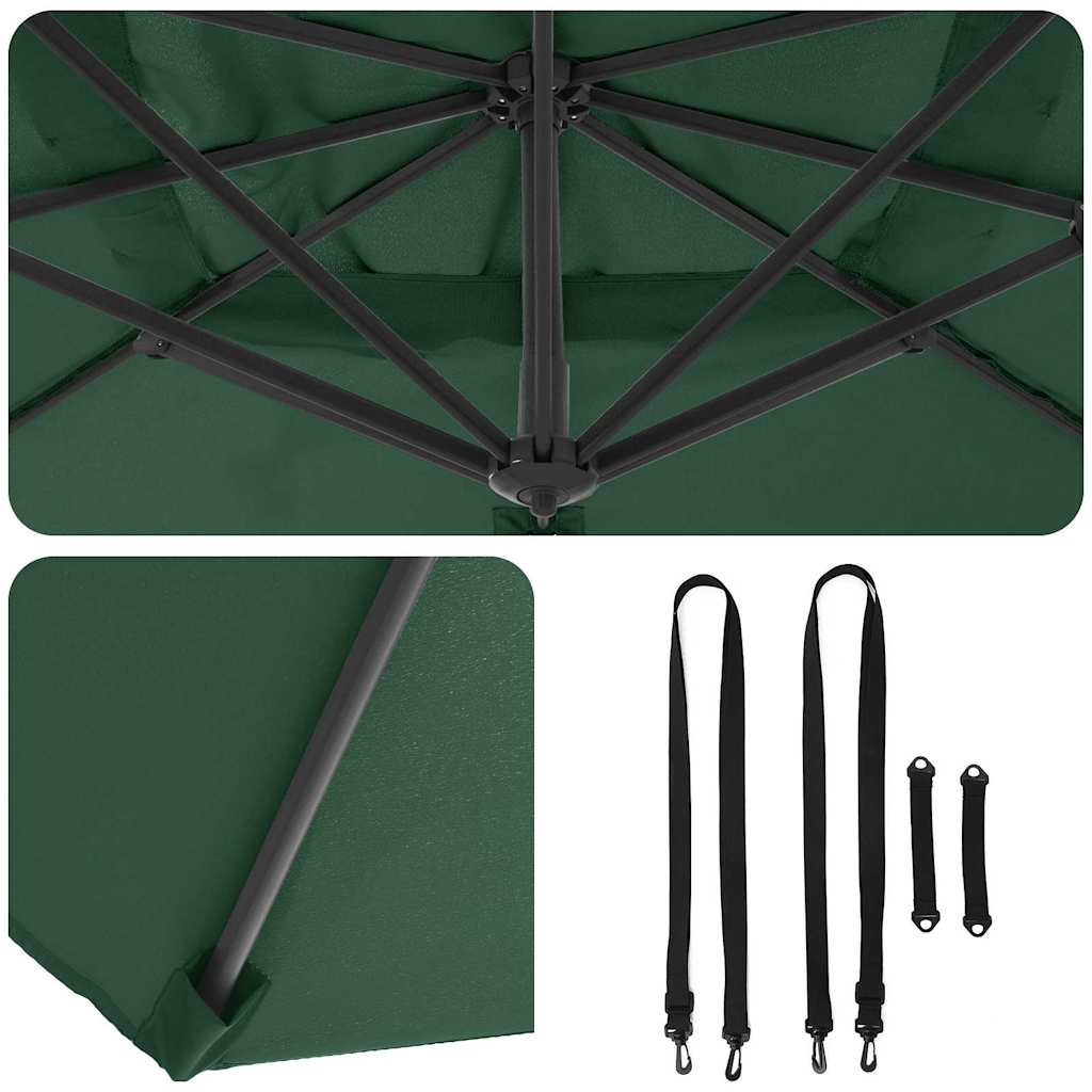 Roma Parasol Grün 286 x 284 x 265 cm Aluminium und Polyester