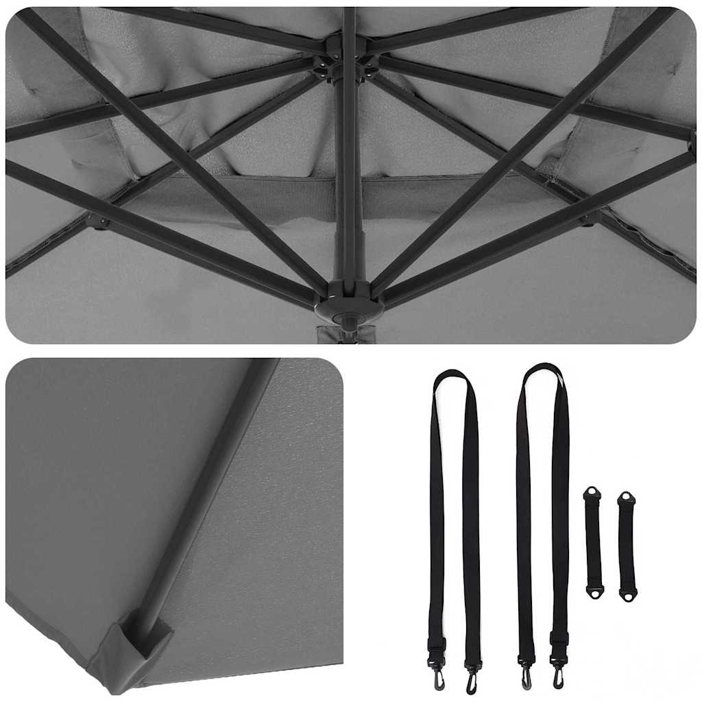 Roma Parasol Anthrazit 286 x 284 x 265 cm