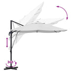 Sonnenschirm Sand 351 x 250 x 260 cm Polyester und Aluminium