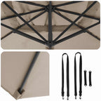 Sonnenschirm Taupe 351 x 250 x 260 cm Polyester und Aluminium