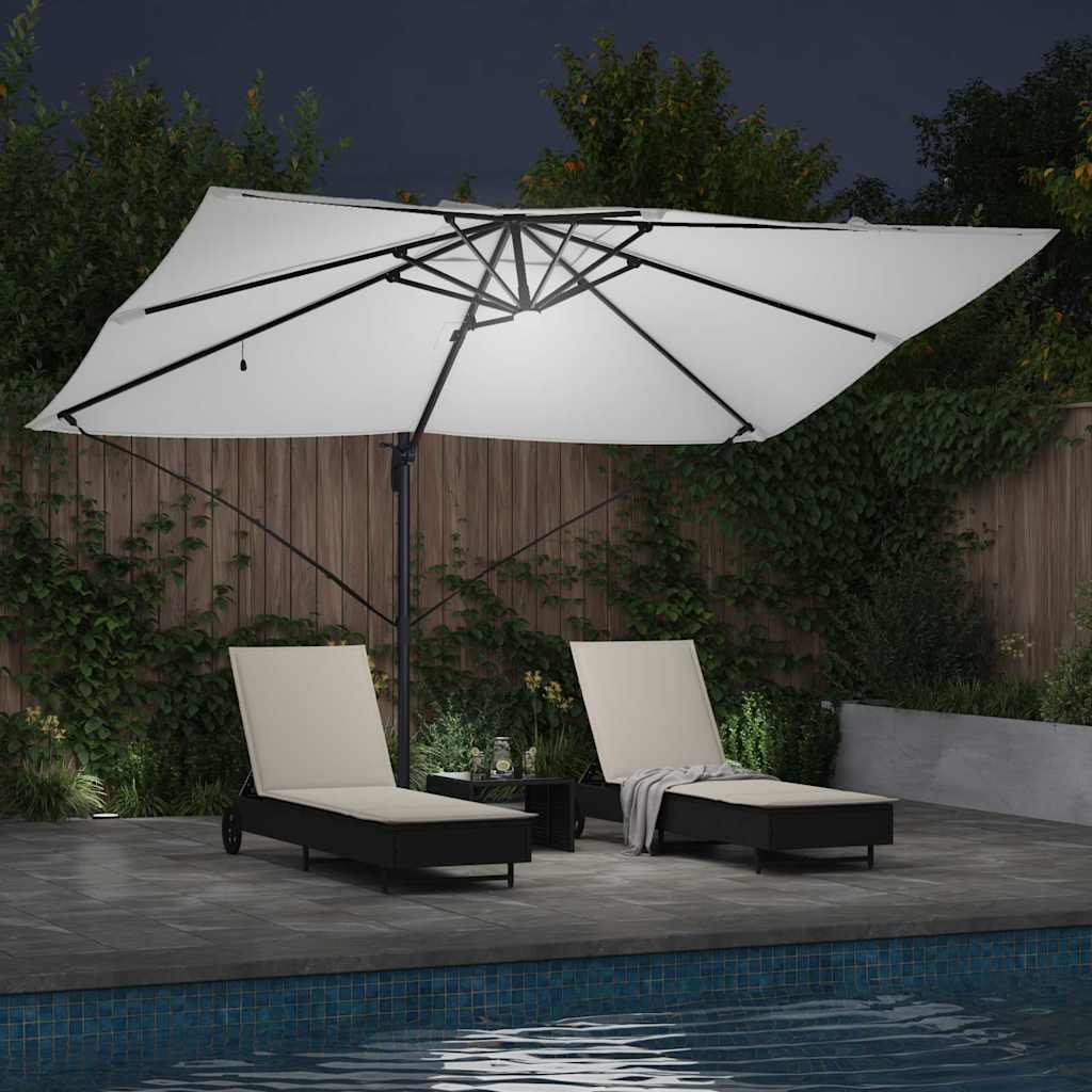 Sonnenschirm Sand 351 x 250 x 253 cm Polyester und Aluminium