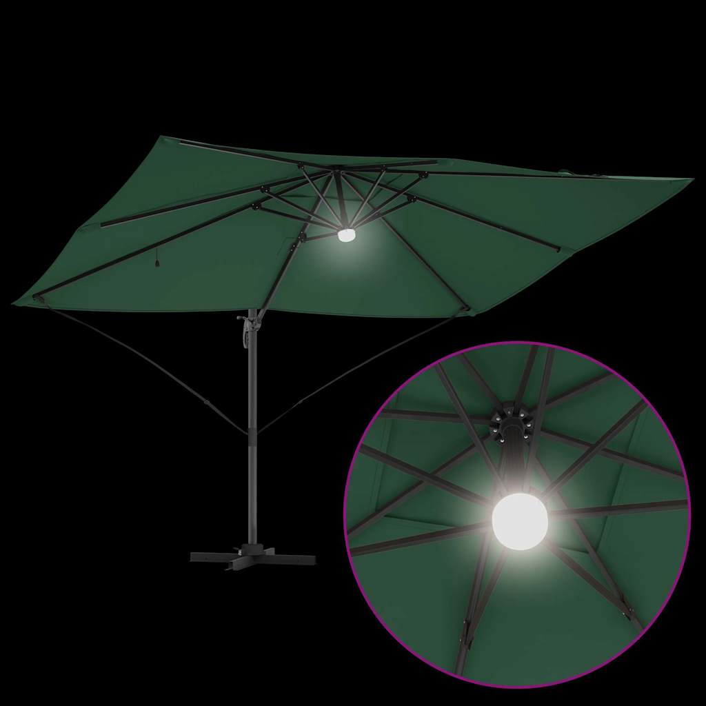 Sonnenschirm Grün 351 x 250 x 253 cm Polyester und Aluminium