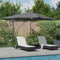 Sonnenschirm mit LED-Lichtleisten Anthrazit 351 x 250 x 253 cm