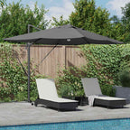 Sonnenschirm mit LED-Lichtleisten Anthrazit 351 x 250 x 253 cm