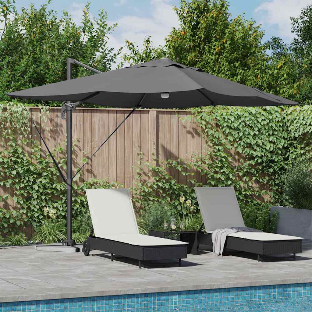 Sonnenschirm mit LED-Lichtleisten Anthrazit 351 x 250 x 253 cm