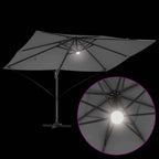 Sonnenschirm mit LED-Lichtleisten Anthrazit 351 x 250 x 253 cm