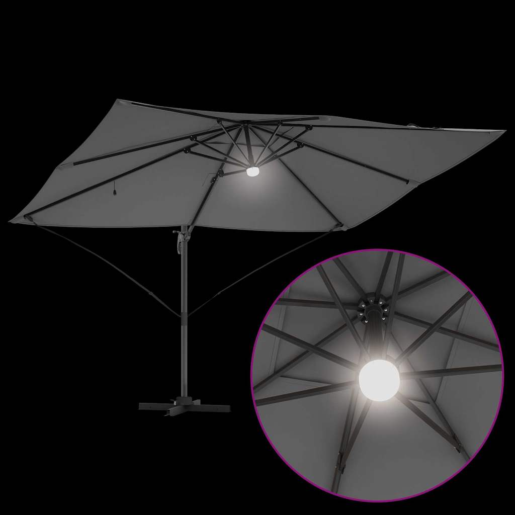 Sonnenschirm mit LED-Lichtleisten Anthrazit 351 x 250 x 253 cm