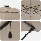 Sonnenschirm Taupe 351 x 250 x 253 cm Polyester und Aluminium