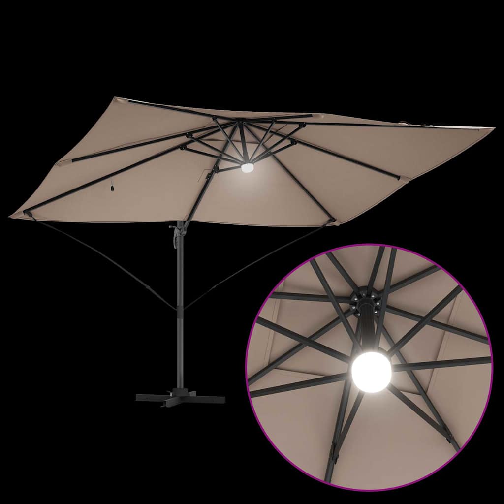 Sonnenschirm Taupe 351 x 250 x 253 cm Polyester und Aluminium