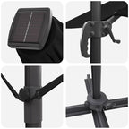 Sonnenschirm Schwarz 351 x 250 x 253 cm Polyester und Aluminium