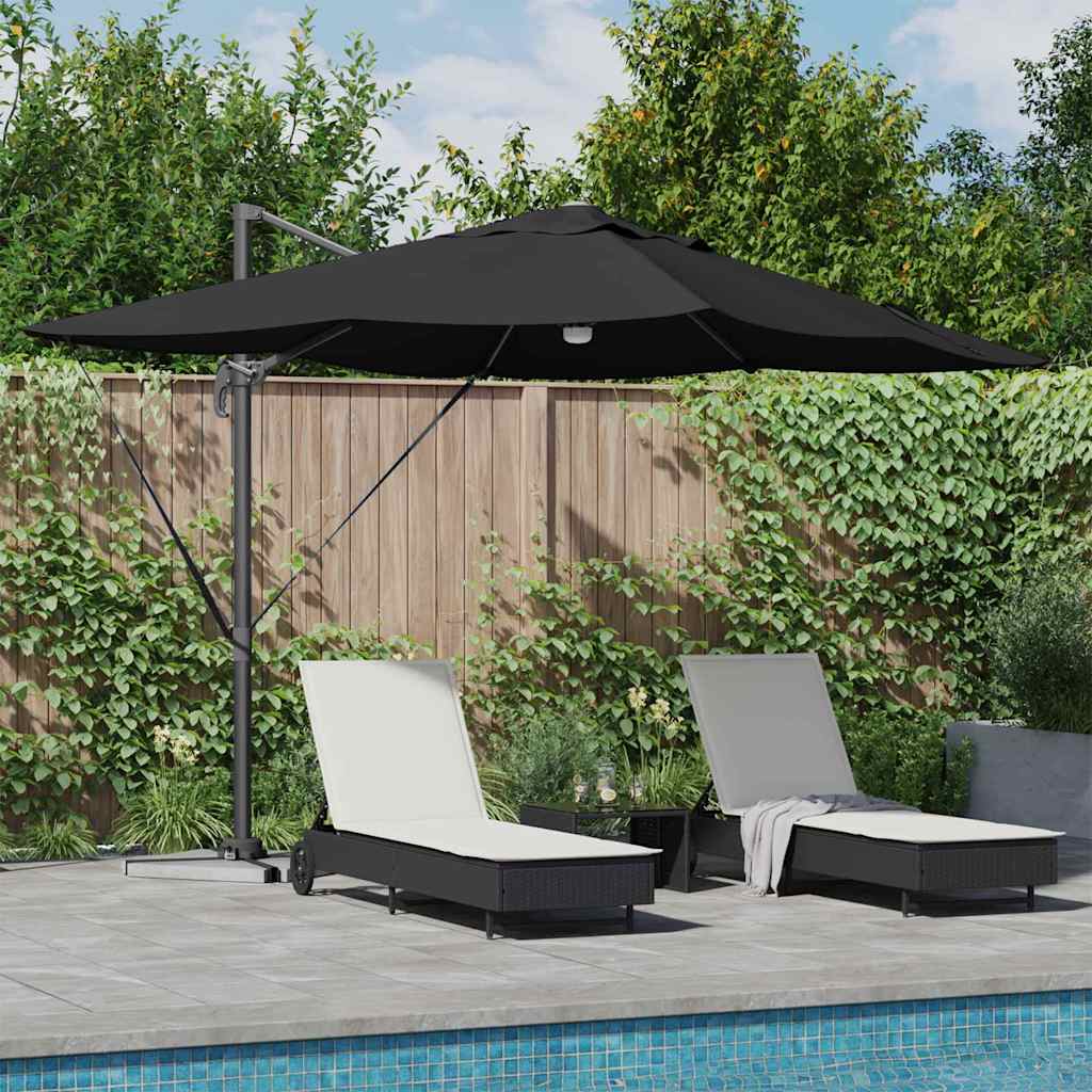 Sonnenschirm Schwarz 351 x 250 x 253 cm Polyester und Aluminium