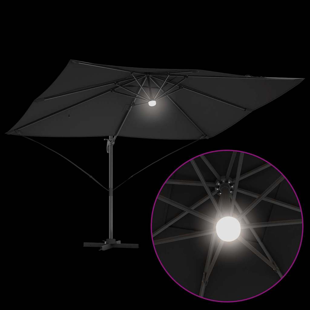 Sonnenschirm Schwarz 351 x 250 x 253 cm Polyester und Aluminium