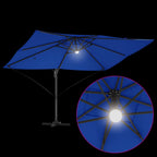 Sonnenschirm mit LED-Lichtleisten Azurblau 351 x 250 x 253 cm