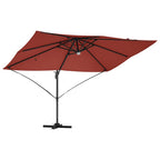Sonnenschirm mit LED-Lichtleisten Terrakotta 351 x 250 x 253 cm