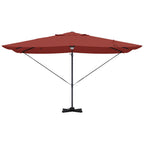 Sonnenschirm mit LED-Lichtleisten Terrakotta 351 x 250 x 253 cm