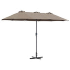 Garten-Sonnenschirm Taupe 370 x 197 x 239 cm