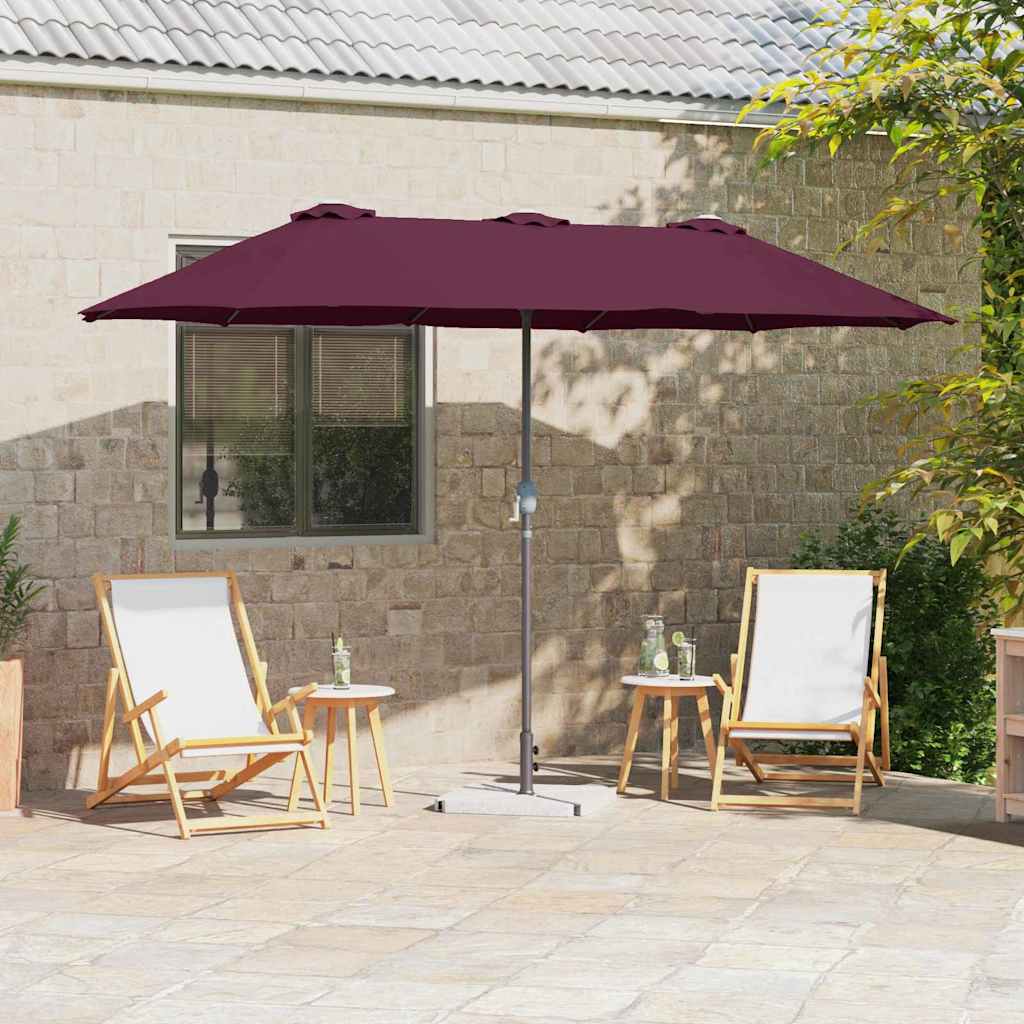 Garten-Sonnenschirm Bordeauxrot 370 x 197 x 239 cm