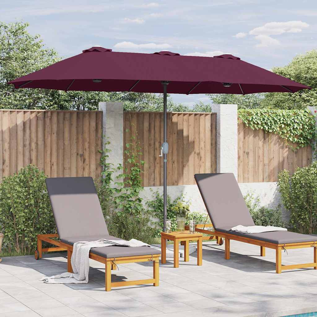 Garten-Sonnenschirm Bordeauxrot 370 x 197 x 239 cm