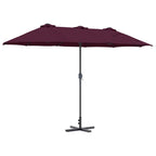 Garten-Sonnenschirm Bordeauxrot 370 x 197 x 239 cm