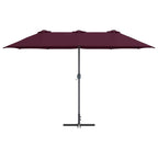 Garten-Sonnenschirm Bordeauxrot 370 x 197 x 239 cm