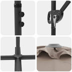 Sonnenschirm Taupe 372 x 198 x 243 cm Polyester und Aluminium