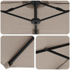 Sonnenschirm Taupe 372 x 198 x 243 cm Polyester und Aluminium