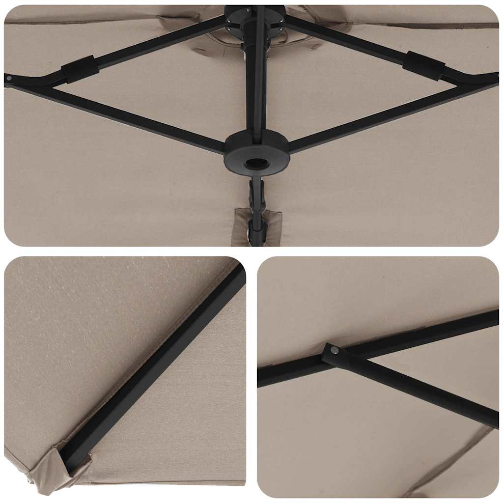 Sonnenschirm Taupe 372 x 198 x 243 cm Polyester und Aluminium