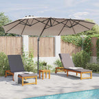 Sonnenschirm Taupe 372 x 198 x 243 cm Polyester und Aluminium