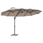 Sonnenschirm Taupe 372 x 198 x 243 cm Polyester und Aluminium
