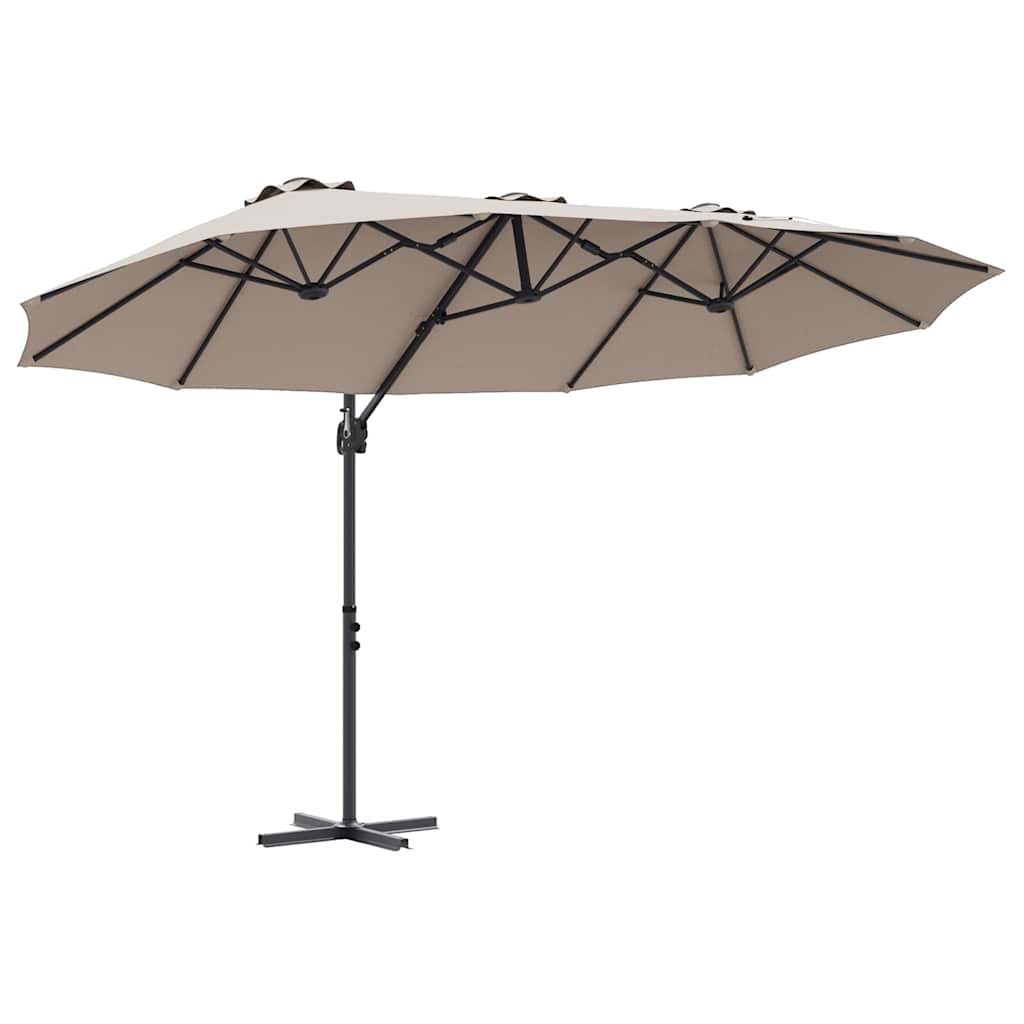 Sonnenschirm Taupe 372 x 198 x 243 cm Polyester und Aluminium
