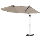 Sonnenschirm Taupe 372 x 198 x 243 cm Polyester und Aluminium