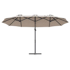 Sonnenschirm Taupe 372 x 198 x 243 cm Polyester und Aluminium