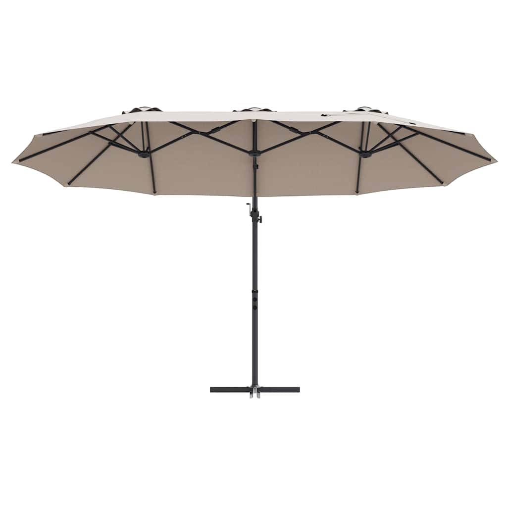 Sonnenschirm Taupe 372 x 198 x 243 cm Polyester und Aluminium