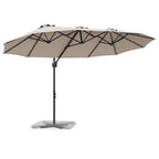 Sonnenschirm Taupe 372 x 198 x 243 cm Polyester und Aluminium
