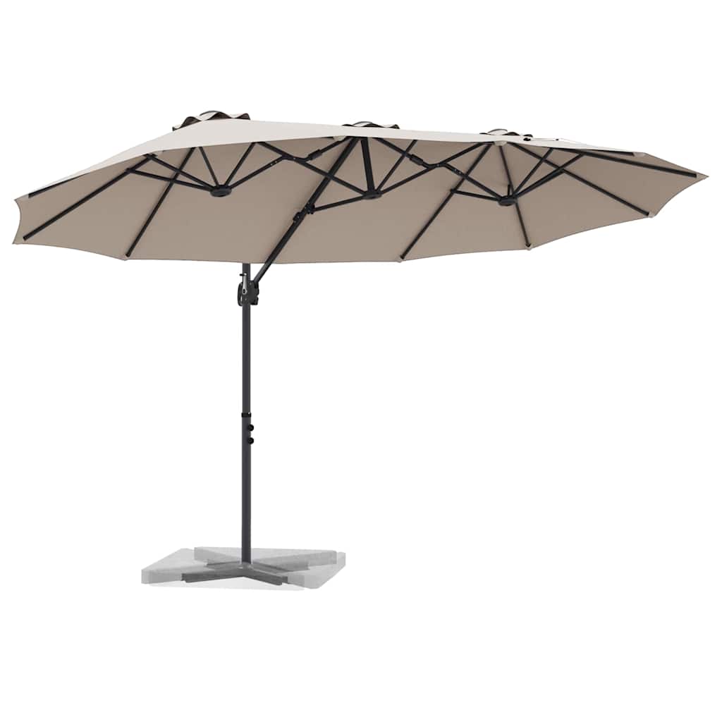 Sonnenschirm Taupe 372 x 198 x 243 cm Polyester und Aluminium