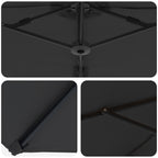 Sonnenschirm Schwarz 372 x 198 x 243 cm Polyester und Aluminium