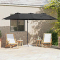 Sonnenschirm Schwarz 372 x 198 x 243 cm Polyester und Aluminium