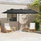 Sonnenschirm Schwarz 372 x 198 x 243 cm Polyester und Aluminium