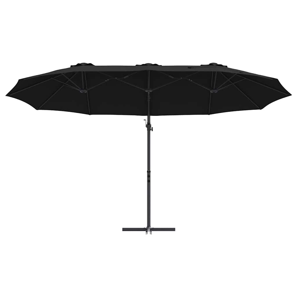 Sonnenschirm Schwarz 372 x 198 x 243 cm Polyester und Aluminium