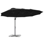 Sonnenschirm Schwarz 372 x 198 x 243 cm Polyester und Aluminium