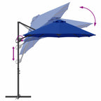 Sonnenschirm Azurblau 372 x 198 x 243 cm