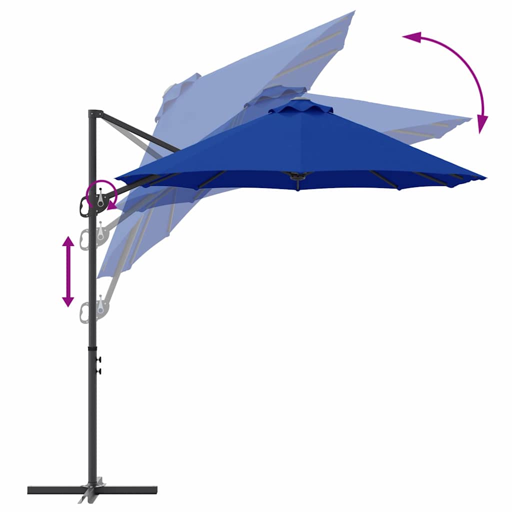 Sonnenschirm Azurblau 372 x 198 x 243 cm