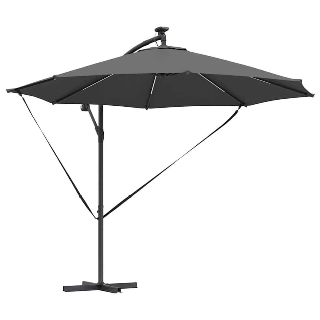 Sonnenschirm mit LED-Lichtleisten Anthrazit 294 x 294 x 248 cm